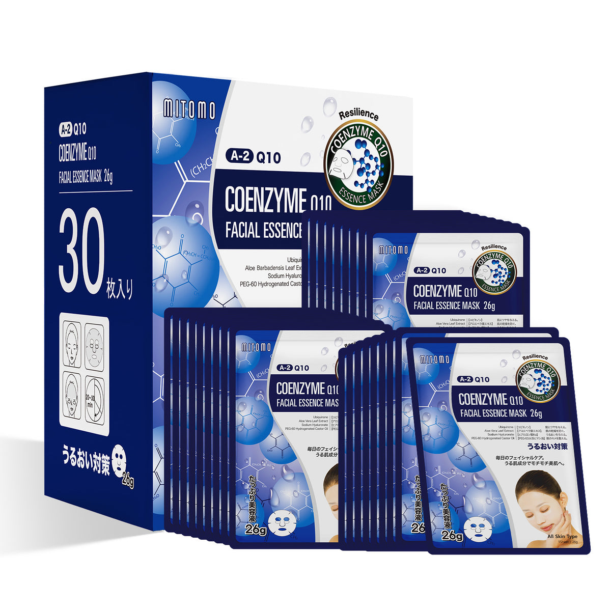 MITOMO Natural 512 Q10 Facial Essence Mask[MTSS00512-A-2Jx003