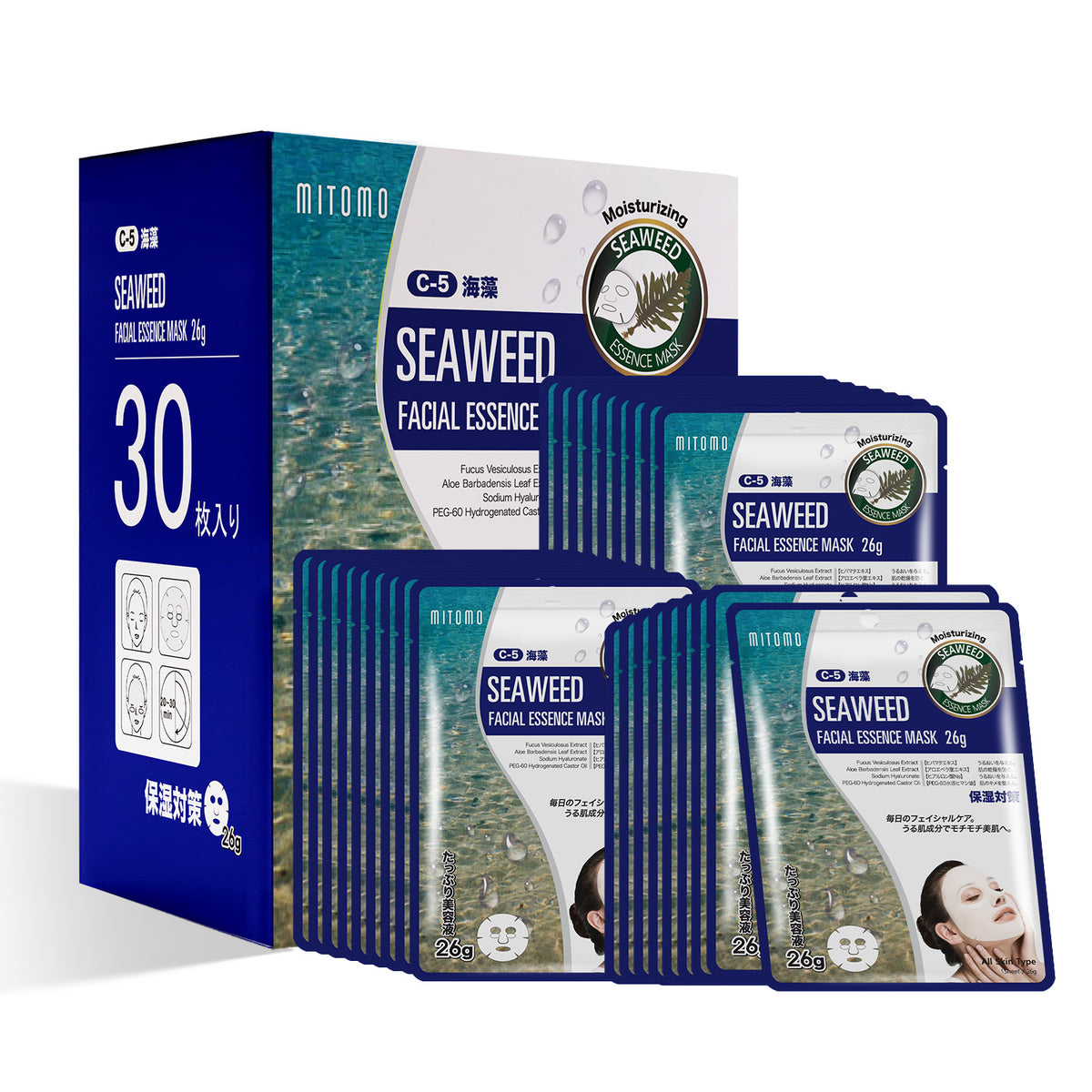 MITOMO Natural 512 Seaweed Facial Essence Mask[MTSS00512-C-5Jx003