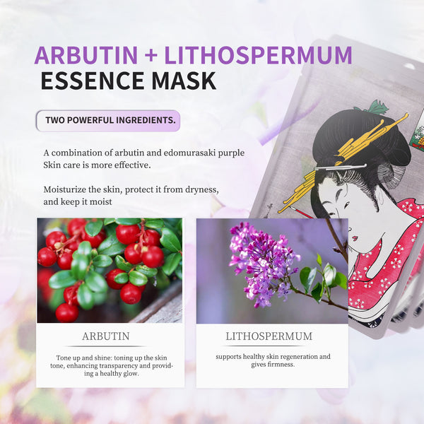 Mitomo Arbutin + Lithospermum Firming Essence Mask: Infused with Arbutin and Lithospermum Extract for Enhanced Elasticity [JPSS00602-A-0]