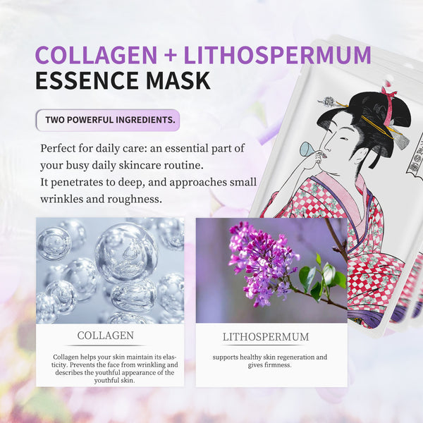 MTOMO COLLAGEN + LITHOSPERMUM ESSENCE MASK:Supports healthy skin regeneration and gives firmness [JPSS00602-A-2]
