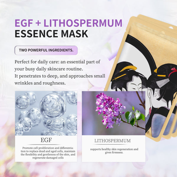 Mitomo EGF + Lithospermum Youthful Radiance Mask: Infused with EGF and Lithospermum Extract for Brightening and Revitalization [JPSS00602-A-3]