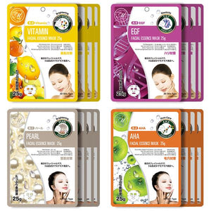 Mitomo Facial Brightening Skincare Beauty Face Mask Sheet bundles: 4 types – 16 packs - Mitomo America