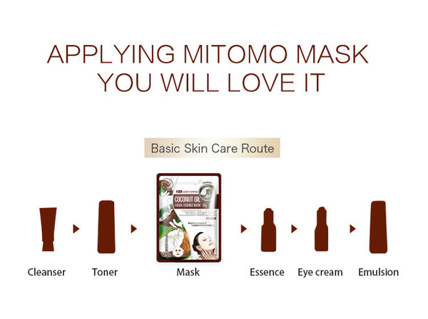MITOMO Natural Coconut Oil Elasticity Facial Essence Mask MT512-C-1 - Mitomo 