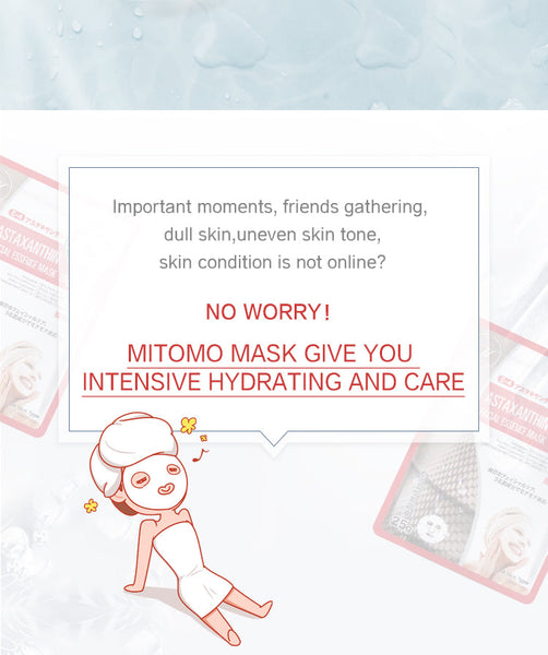 MITOMO Japan Natural Astaxanthin Aging Care Facial Essence Mask MT512-E-4 - Mitomo 