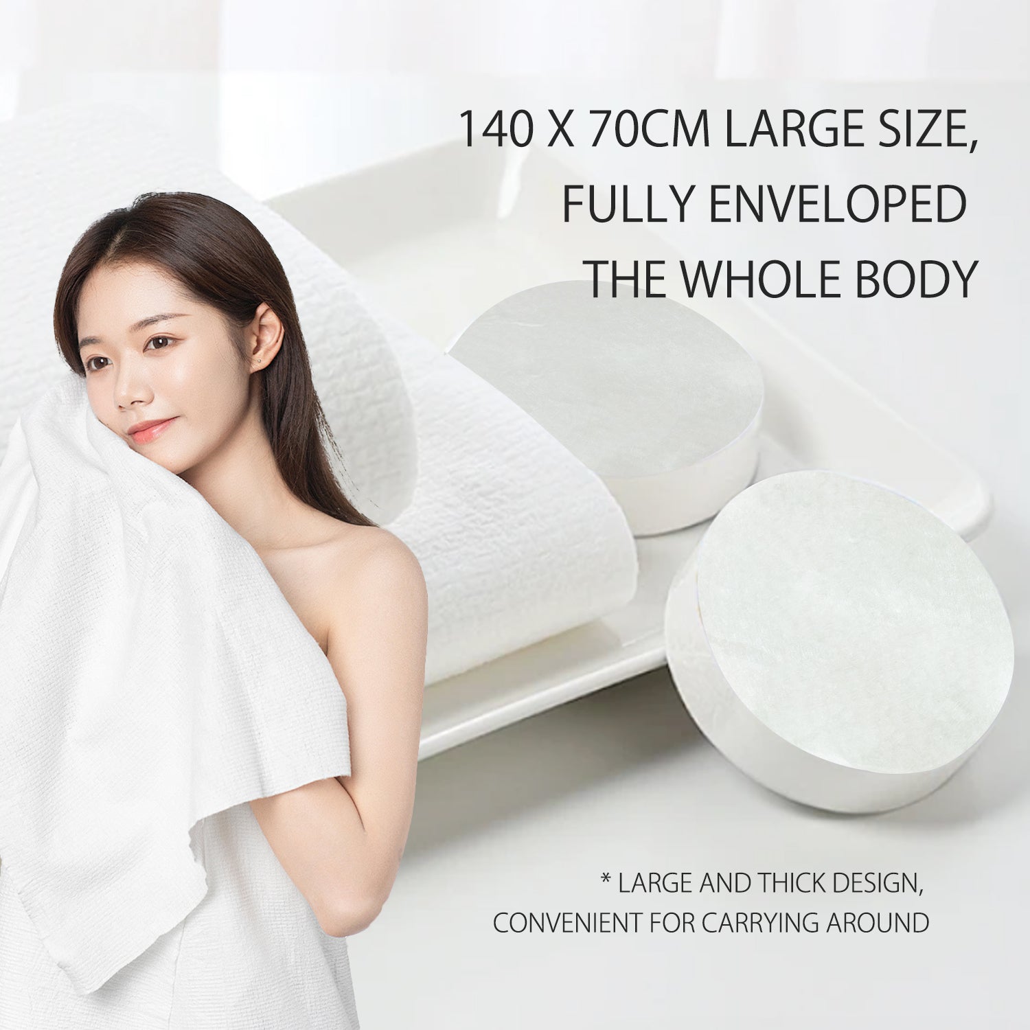 Bath & Candy Face Towel Combo Set ( (4 EA) - Compressed Bath Towel