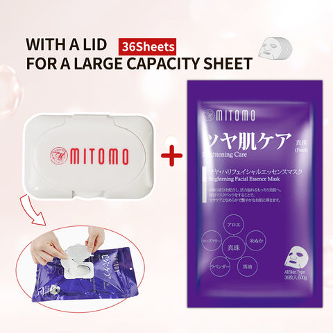 Mitomo Japan Pearl Brightening Care Facial Essence Mask 36 PCS/Pack [MTSA00101-E-2-SET]