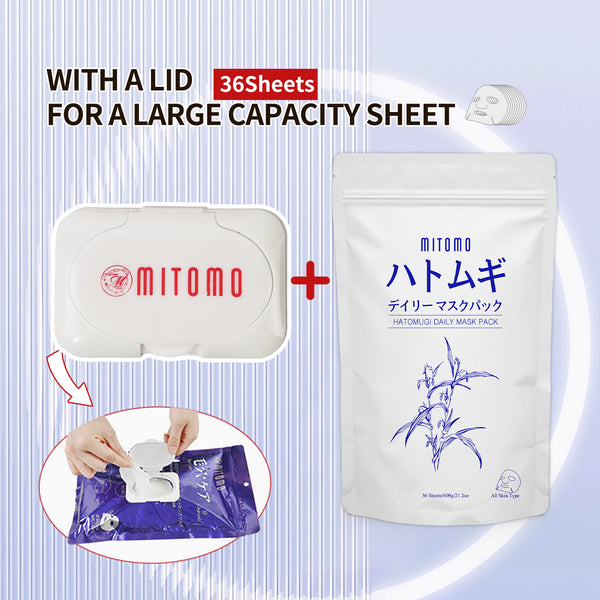 MITOMO HATOMUGI  Daily Mask Pack With A Lid[HM600-SET]