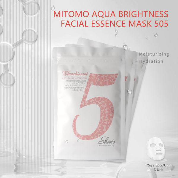 MITOMO Aqua Brightness Facial Essence Mask 505 (30 Sheets) [HSSA00505-C-4x003]