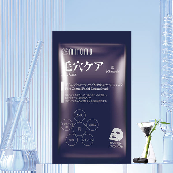 Mitomo Japan Charcoal Pore Care Facial Essence Mask 36 PCS/Pack [MTSA00101-E-3]