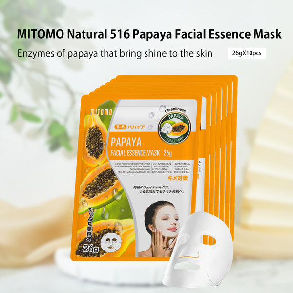 MITOMO Natural 516 Papaya Facial Essence Mask[MTSS00516-B-5]