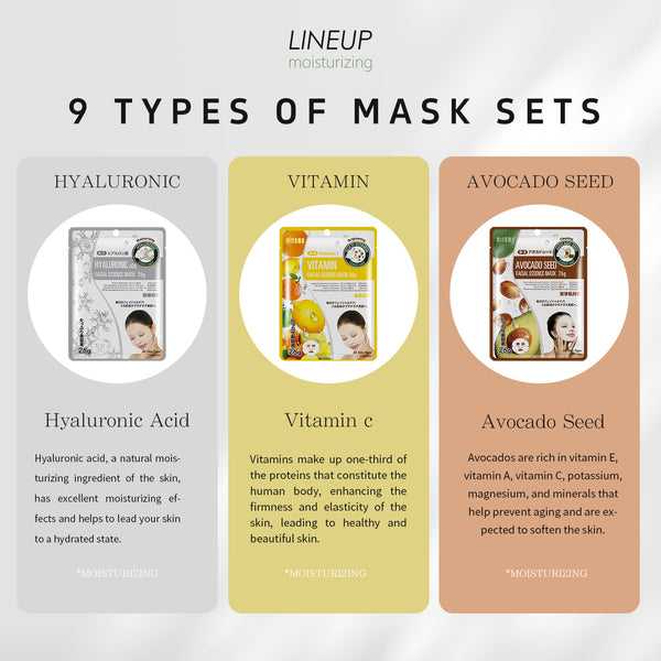 MITOMO  10-Piece Hydrating Facial Mask Set /Combo A-10 Set- [PRSH010-A]