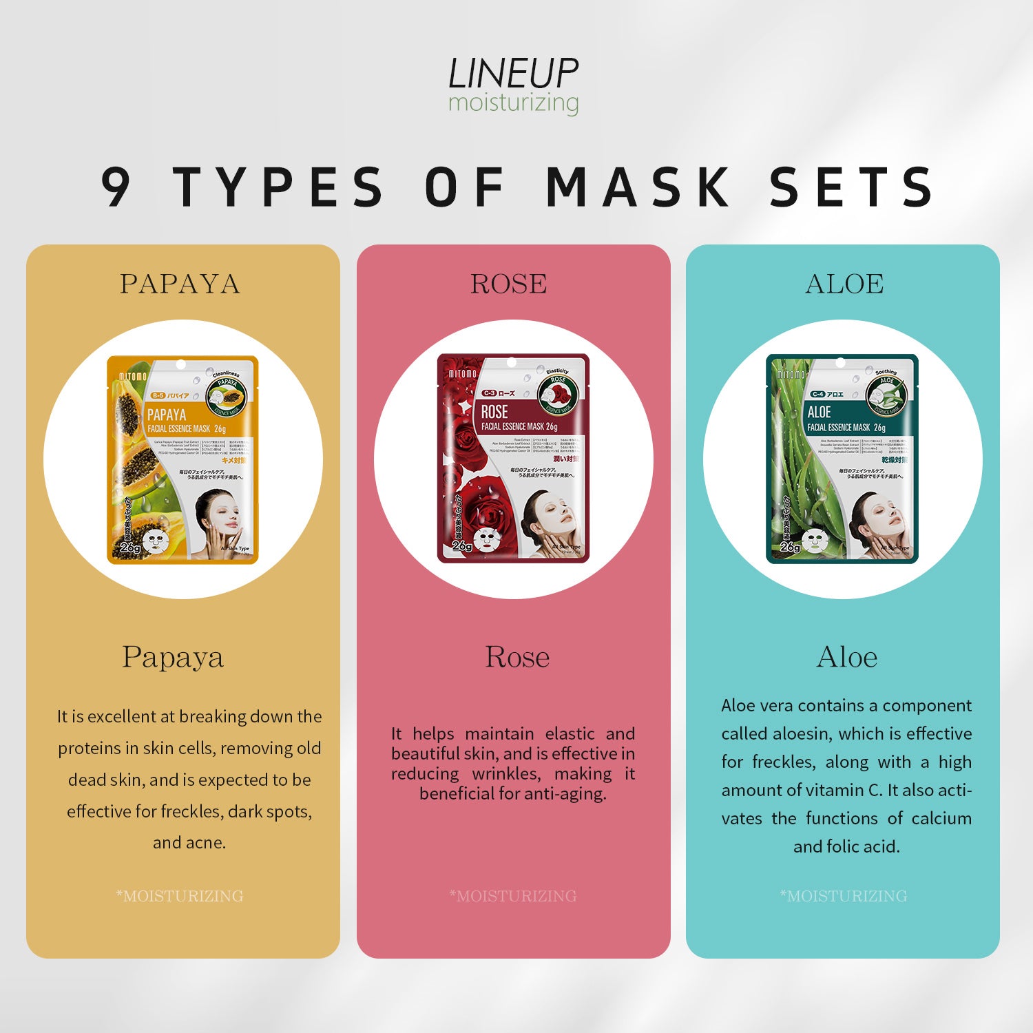 MITOMO Hydrating 50-Piece Facial Mask Set/Combo A-50 Set[PRSH0050