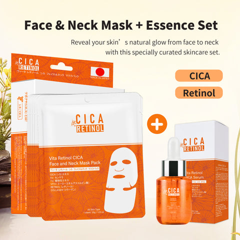 Dual Care Set with Retinol & CICA | Face & Neck Mask + Serum  | Hydration & Firming [LMT-CC050+CC035]