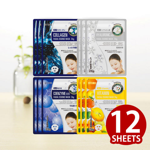 MITOMO  Anti-Aging Skincare Beauty Face Mask Sheet bundles 4 types - 12 Packs [TKMT00006-01-012]