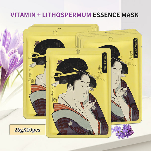 Mitomo Vitamin + Lithospermum Facial Essence Mask[JPSS00602-A-5]