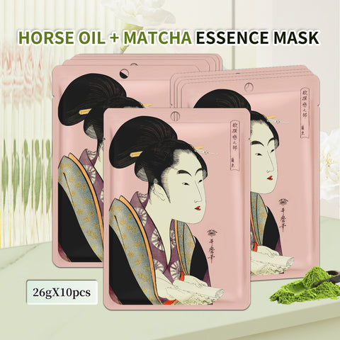 Mitomo Horse Oil + Matcha Facial Essence Mask [JPSS00605-A-0]
