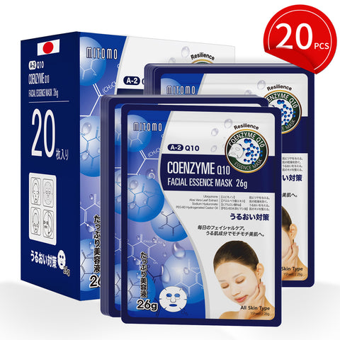 MITOMO Natural 516 Q10 Facial Essence Mask: 20 Sheets[MTSS00516-A-2x002]