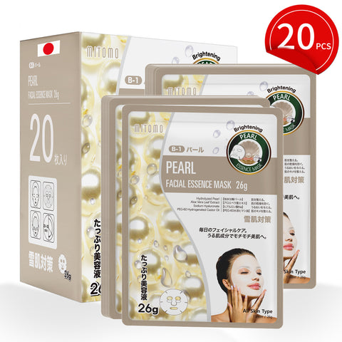 MITOMO Natural 516 Pearl Facial Essence Mask：20 Sheets[MTSS00516-B-1x002]