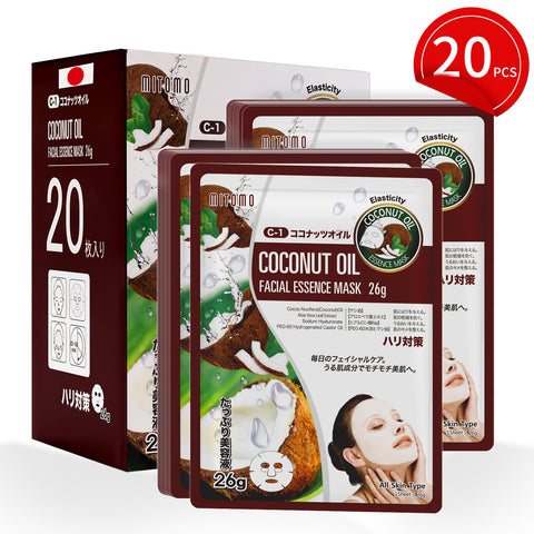 MITOMO Natural 516 Coconut Oil Facial Essence Mask: 20 Sheets[MTSS00516-C-1x002]