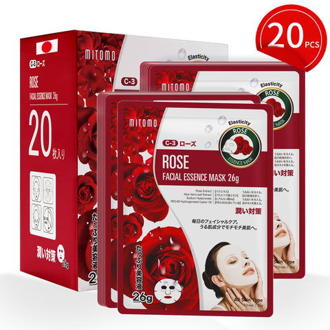 MITOMO Natural 516 Rose Facial Essence Mask: 20 Sheets[MTSS00516-C-3x002]
