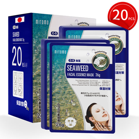 MITOMO Natural 516 Seaweed Facial Essence Mask: 20 Sheets [MTSS00516-C-5x002]
