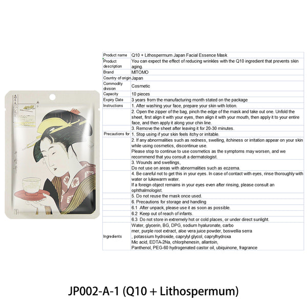MITOMO Type 2 [JP UKIYOE trial set 36 sheets] Beautiful skin face mask - Made in Japan - Best gift to moisturize your skin.[TKJP00512-02-036]
