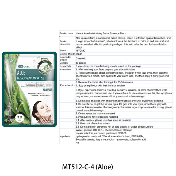 Mitomo Facial Anti-Inflammation Skincare Beauty Face Mask Sheet bundles: 4 types 40 pcs [TKMT00562-08-040]
