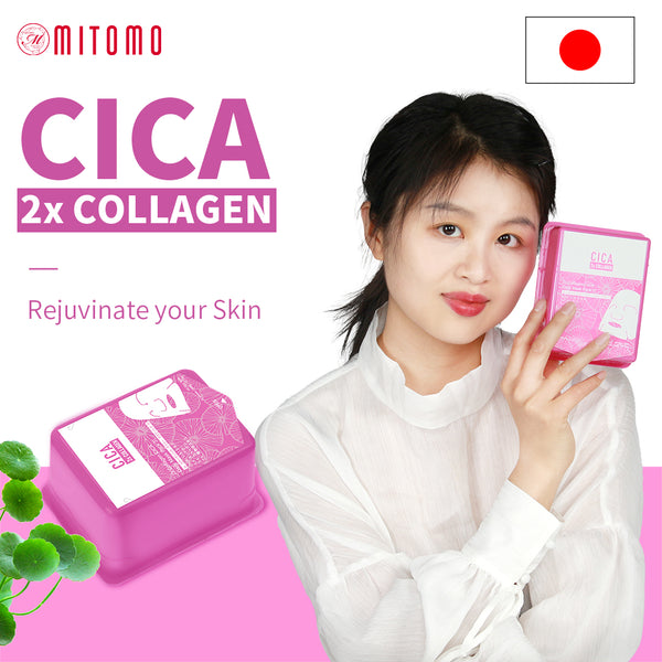 2x Collagen CICA Daily Face Mask Pack  31 sheets [CC001-A-360] - Mitomo 