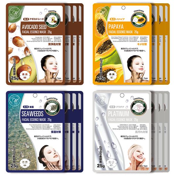 Mitomo Facial Cleansing Skincare Beauty Face Mask Sheet bundles: 4 types – 16 packs - Mitomo America