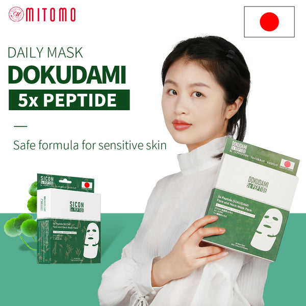 5x Peptide DOKUDAMI Face and Neck Mask Pack [DD001-C-035] - Mitomo 