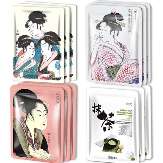 [TKJP00512-07-012]MITOMO Type G [JP UKIYOE trial set 12 sheets] Beautiful skin face mask - Made in Japan - Reward yourself, moisturize your skin. - Mitomo 