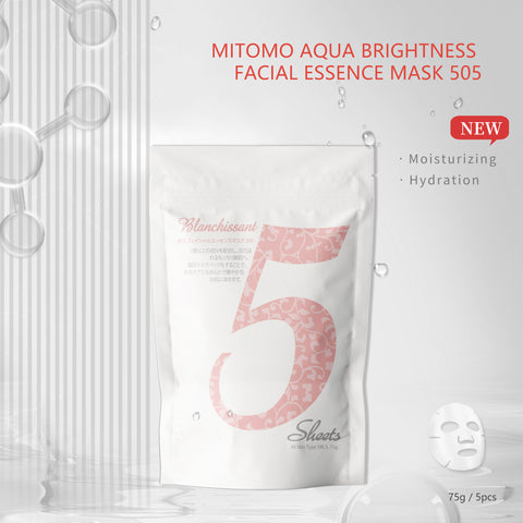 MITOMO Aqua Brightness Facial Essence Mask 505 (5 sheets) [HSSA00505-C-4]