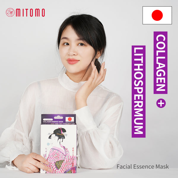 Mitomo Collagen + Lithospermum Facial Essence Mask JP002-A-2 - Mitomo 