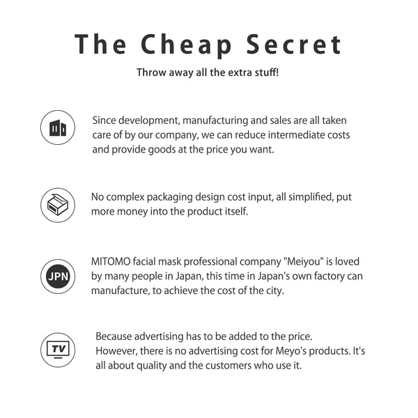 MITOMO HS Lucky Box Skincare Beauty Face Mask Sheet set -Made in Japan-  50 pcs [LBPRHS050] - Mitomo 