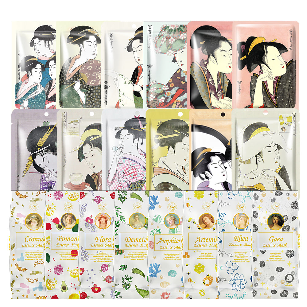[LBPRMG030] MITOMO MG Lucky Box Skincare Beauty Face Mask Sheet set -Made in Japan- Type:12 SKU- 30 pcs - Mitomo 