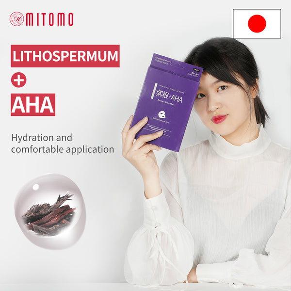 Mitomo Lithospermum + AHA Pore Control Facial Essence Mask MC001-A-2 - Mitomo 