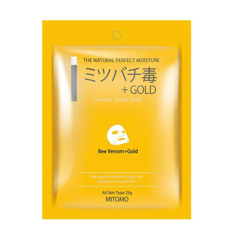 Mitomo Bee venom + Gold Sensitive Skin Cleaning Measures Facial Essence Mask MC001-A-5 - Mitomo 