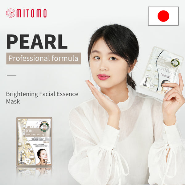 MITOMO Natural Pearl Brightening Facial Essence Mask MT512-B-1 - Mitomo 