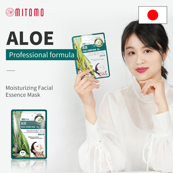 MITOMO Natural Aloe Moisturizing Facial Essence Mask MT512-C-4 - Mitomo 