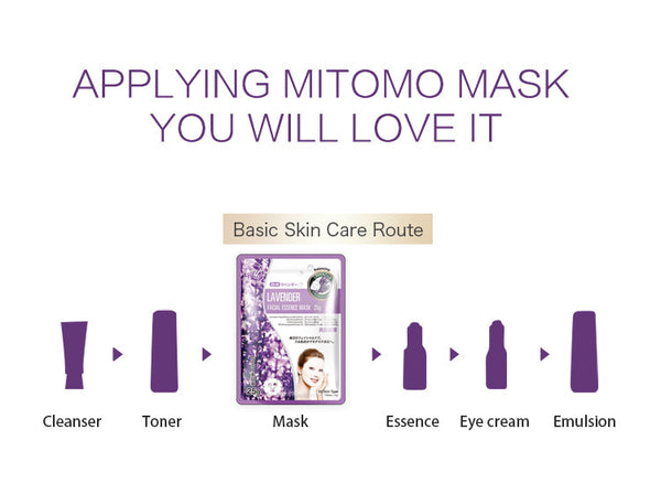 MITOMO Natural Lavender Balancing Facial Essence Mask MT512-D-4 - Mitomo 