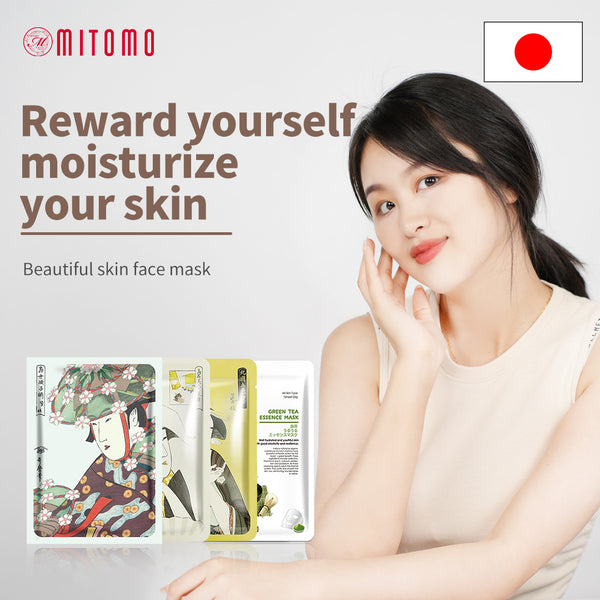 [TKJP00512-01-024] MITOMO Type 1 [JP UKIYOE trial set 24 sheets] Beautiful skin face mask - Made in Japan - Best gift to moisturize your skin. - Mitomo 