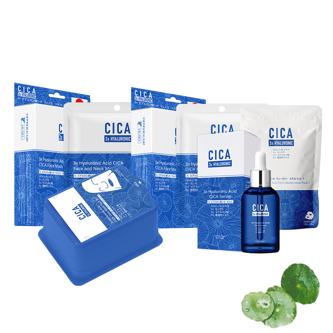 Mitomo's CICA All-in-One 3x Hyaluronic Acid Skincare Set [GMCCB00001]